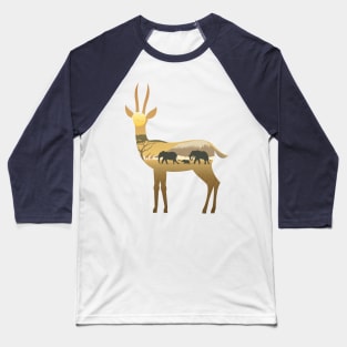 Gazelle Landscape Baseball T-Shirt